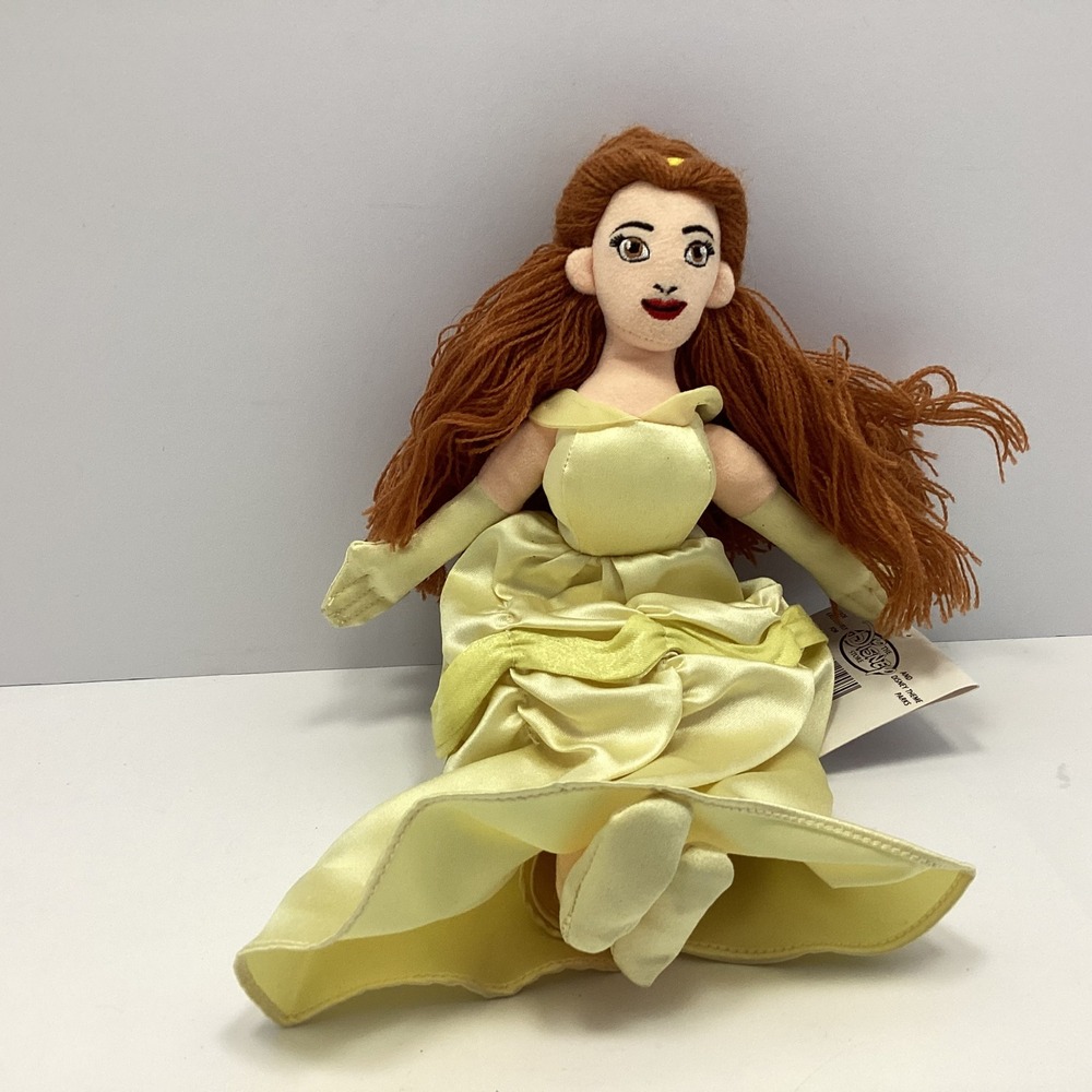 Disney Store Belle Bean Bag Plush Doll Yellow Dress Princess Ball Gown Kids